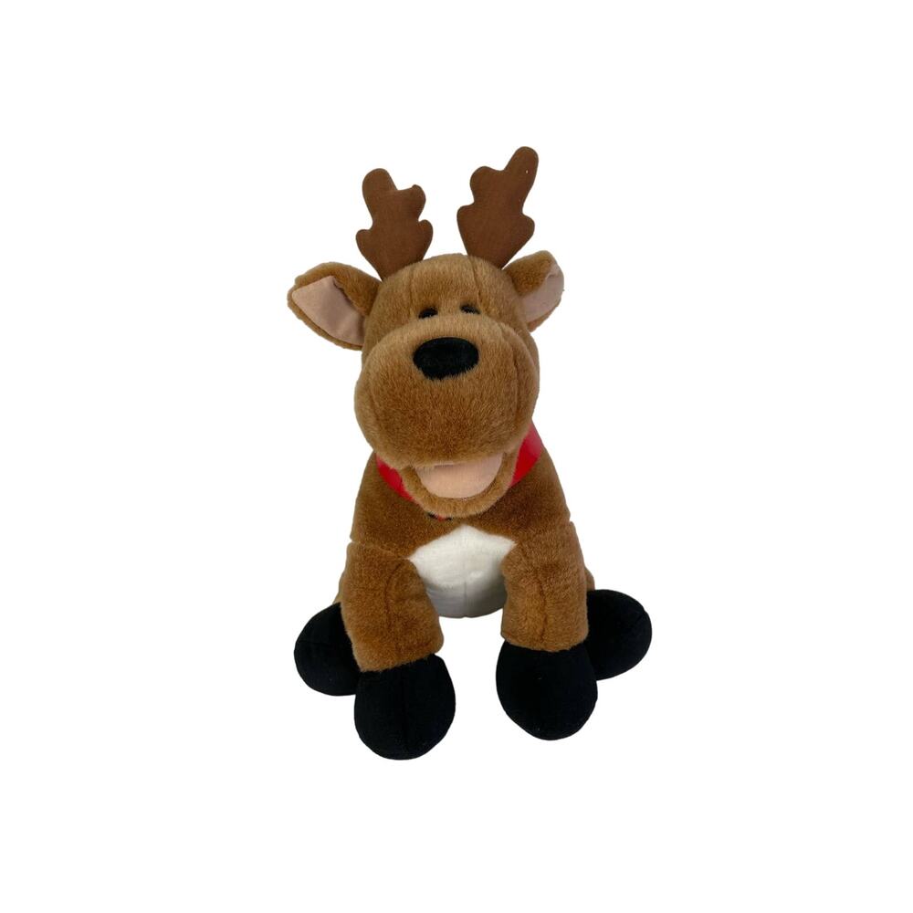 Vintage Pawsenclaws & Co Plush Reindeer Toy w/Zipped Pocket 14" EUC Hand Stuffed